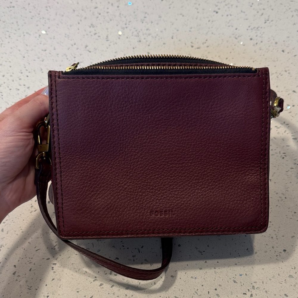 Fossil Campbell Geometric Patchwork Leather Cross… - image 2